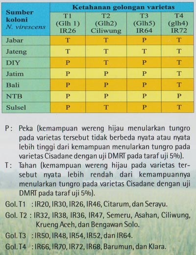 Ketahanan golongan varietas tahan wereng hijau